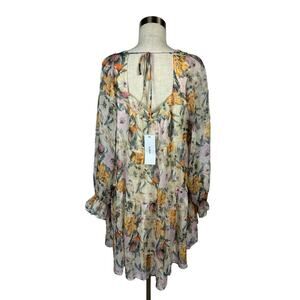Aakaa Anthropologie Babydoll Dress Floral Feminine Ruffle Size S Beach Coverup